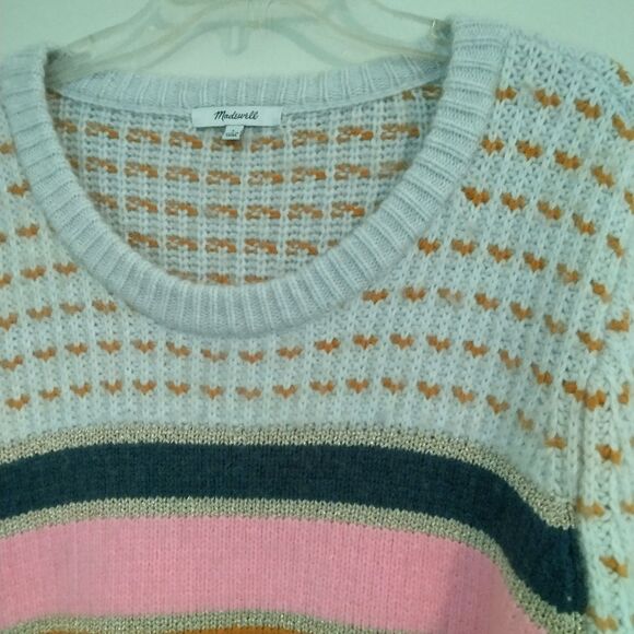 Madewell Barfield sweater color heather Blizzard size L - Picture 3 of 7